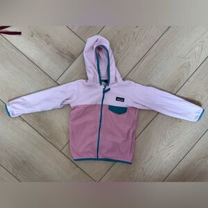 Patagonia Kids Two-Tone Pink Fleece Zip-Up Hoodie